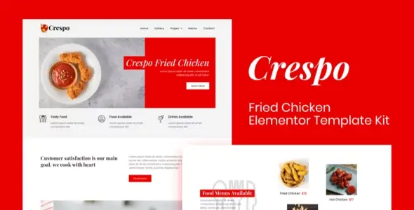 Crespo – Fast Food Restaurant Elementor Template Kit